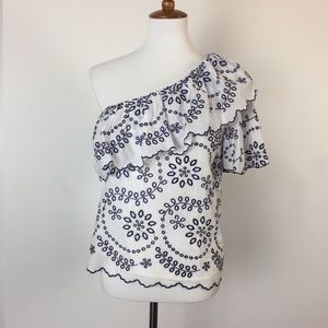 Devlin Judith Eyelet One Shoulder Top